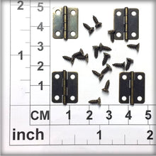 Load image into Gallery viewer, CH1004 4 Small Hinges (Bronze Alloy) + 16 Screws
