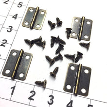 Load image into Gallery viewer, CH1004 4 Small Hinges (Bronze Alloy) + 16 Screws
