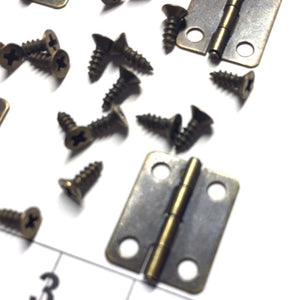 CH1004 4 Small Hinges (Bronze Alloy) + 16 Screws
