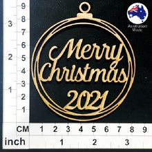 Load image into Gallery viewer, WS1020 Merry Christmas Bauble 01 - Plain with Year