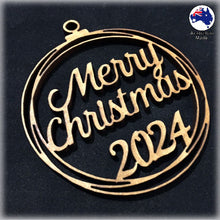 Load image into Gallery viewer, WS1020 Merry Christmas Bauble 01 - Plain with Year