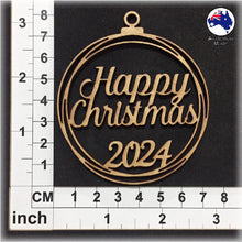 Load image into Gallery viewer, WS1022 Happy Christmas Bauble 01 - Plain with Year