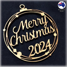 Load image into Gallery viewer, WS1024 Merry Christmas Bauble 01 - With Circles & Year