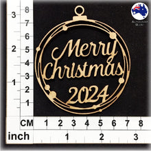 Load image into Gallery viewer, WS1024 Merry Christmas Bauble 01 - With Circles & Year