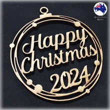 Load image into Gallery viewer, WS1026 Happy Christmas Bauble 01 - With Circles & Year