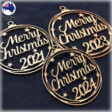 Load image into Gallery viewer, WS1032 Merry Christmas Bauble 01 - With Stars & Year