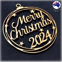 Load image into Gallery viewer, WS1032 Merry Christmas Bauble 01 - With Stars & Year