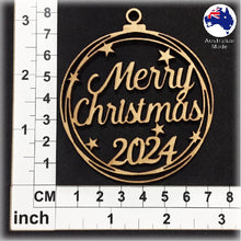 Load image into Gallery viewer, WS1032 Merry Christmas Bauble 01 - With Stars & Year