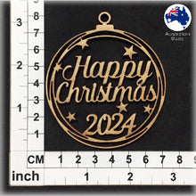 Load image into Gallery viewer, WS1034 Happy Christmas Bauble 01 - With Stars & Year
