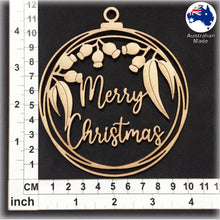 Load image into Gallery viewer, WS1041 Australian Bauble 04 - Merry Christmas Gum Leaves