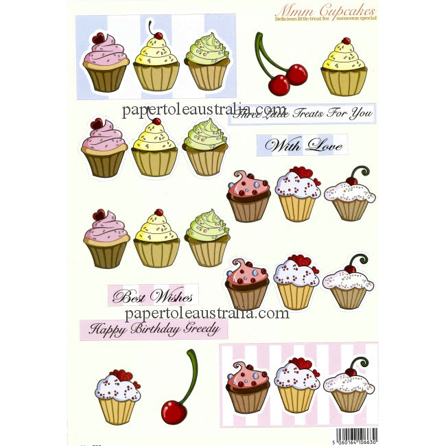 3D738 Die Cut - Cupcakes & Cherries