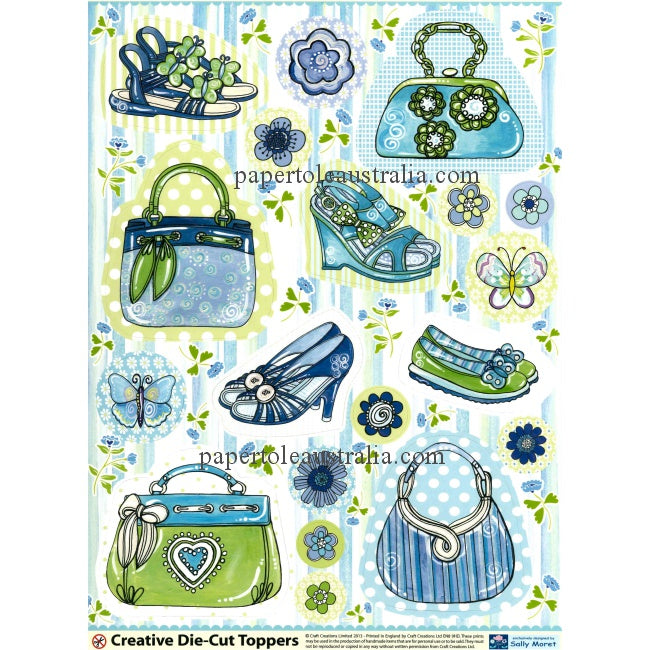 CDT010P Die Cut - Topper Blue Handbags & Shoes