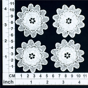 LM004 Set of 4 White Lace Flowers