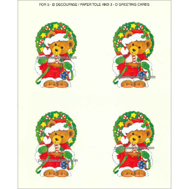 PT4118 Christmas Teddy Papertole Print