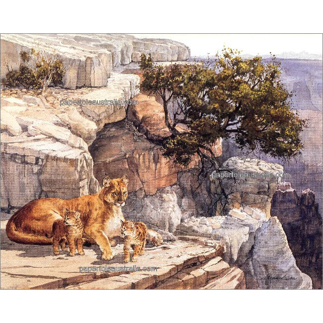 PT5178 Mountain Lions 2 (medium) - Papertole Print