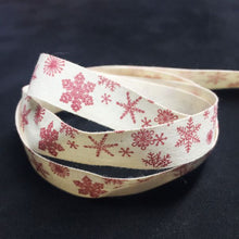 Load image into Gallery viewer, RB002 Red Snowflakes Ribbon
