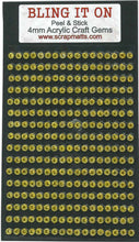 Load image into Gallery viewer, 4mm Gold Sparkle Acrylic Craft Gems