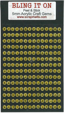 Load image into Gallery viewer, 5mm Gold Sparkle Acrylic Craft Gems