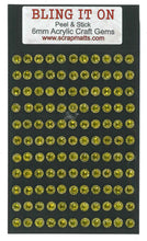 Load image into Gallery viewer, 6mm Gold Sparkle Acrylic Craft Gems