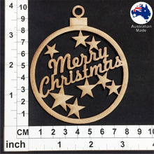 Load image into Gallery viewer, WS1010 Bauble with Merry Christmas & Stars