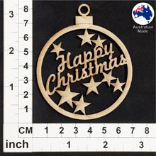 Load image into Gallery viewer, WS1011 Bauble with Happy Christmas & Stars
