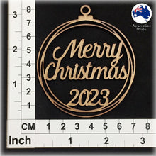 Load image into Gallery viewer, WS1020 Merry Christmas Bauble 01 - Plain with Year