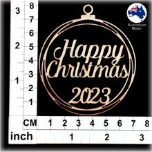 Load image into Gallery viewer, WS1022 Happy Christmas Bauble 01 - Plain with 2023
