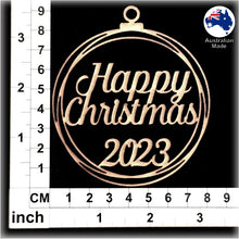 Load image into Gallery viewer, WS1022 Happy Christmas Bauble 01 - Plain with Year