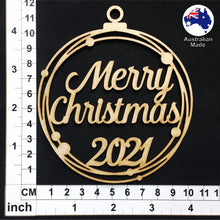 Load image into Gallery viewer, WS1024 Merry Christmas Bauble 01 - With Circles & Year