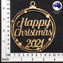 Load image into Gallery viewer, WS1026 Happy Christmas Bauble 01 - With Circles & Year