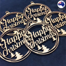 Load image into Gallery viewer, WS1029 Happy Christmas Bauble 01 - With Trees
