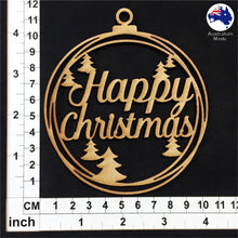 Load image into Gallery viewer, WS1029 Happy Christmas Bauble 01 - With Trees