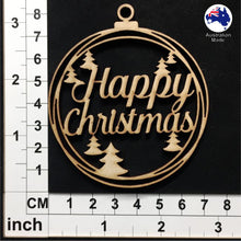 Load image into Gallery viewer, WS1029 Happy Christmas Bauble 01 - With Trees