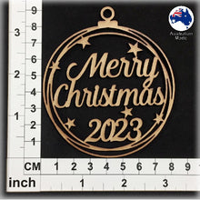 Load image into Gallery viewer, WS1032 Merry Christmas Bauble 01 - With Stars & Year