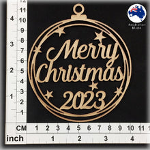 Load image into Gallery viewer, WS1032 Merry Christmas Bauble 01 - With Stars & Year