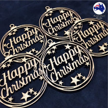 Load image into Gallery viewer, WS1033 Happy Christmas Bauble 01 - With Stars