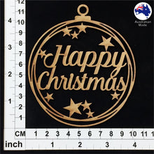 Load image into Gallery viewer, WS1033 Happy Christmas Bauble 01 - With Stars

