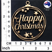 Load image into Gallery viewer, WS1033 Happy Christmas Bauble 01 - With Stars