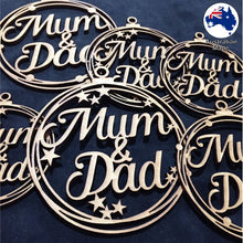 Load image into Gallery viewer, WS1035 Mum & Dad Bauble 01 - With Stars or Circles