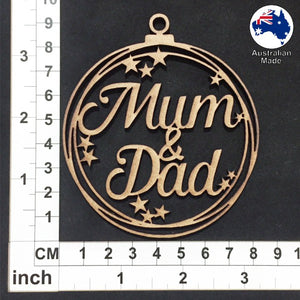 WS1035 Mum & Dad Bauble 01 - With Stars or Circles