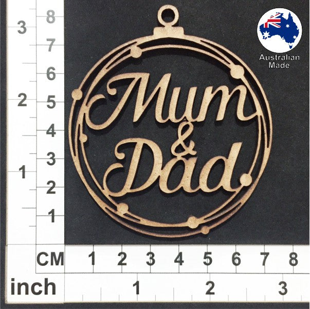 WS1035 Mum & Dad Bauble 01 - With Stars or Circles