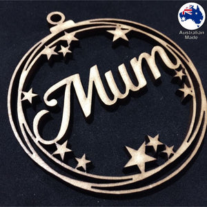 WS1036 Mum Bauble 01 - With Stars or Circles