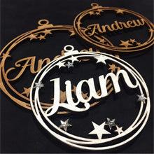 Load image into Gallery viewer, PS3002 Bauble 01 with Stars & Custom Name