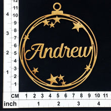 Load image into Gallery viewer, PS3002 Bauble 01 with Stars & Custom Name
