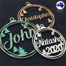 Load image into Gallery viewer, PS3003 Bauble 01 with Trees & Custom Name