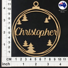 Load image into Gallery viewer, PS3003 Bauble 01 with Trees & Custom Name