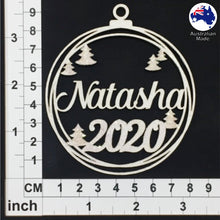 Load image into Gallery viewer, PS3003 Bauble 01 with Trees & Custom Name