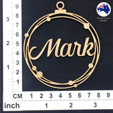 Load image into Gallery viewer, PS3004 Bauble 01 with Circles & Custom Name