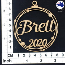 Load image into Gallery viewer, PS3004 Bauble 01 with Circles & Custom Name