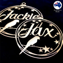 Load image into Gallery viewer, PS3007 Bird Bauble 01 with Stars & Custom Name